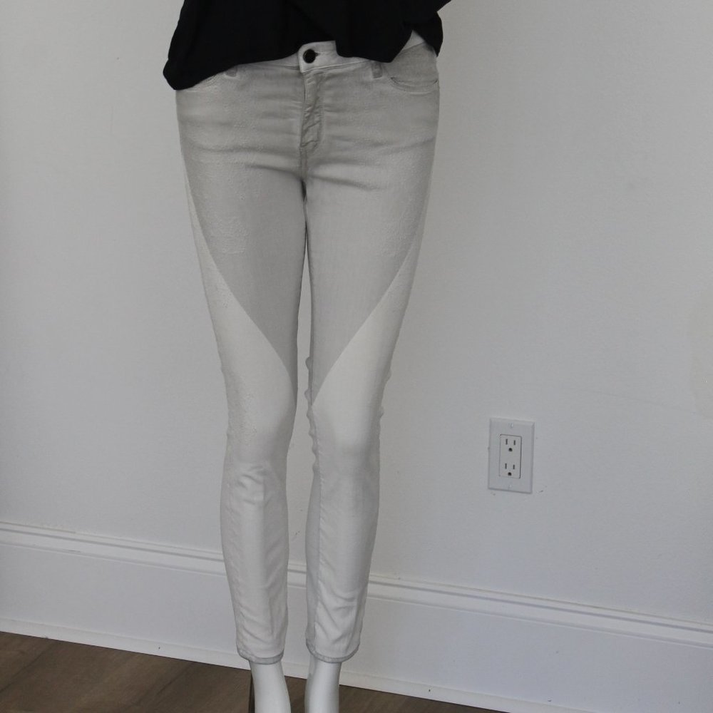 $378 Zadig & Voltaire BROCKENBOW Mascara Artemis Jeans White & Gray 29 - Picture 3 of 16